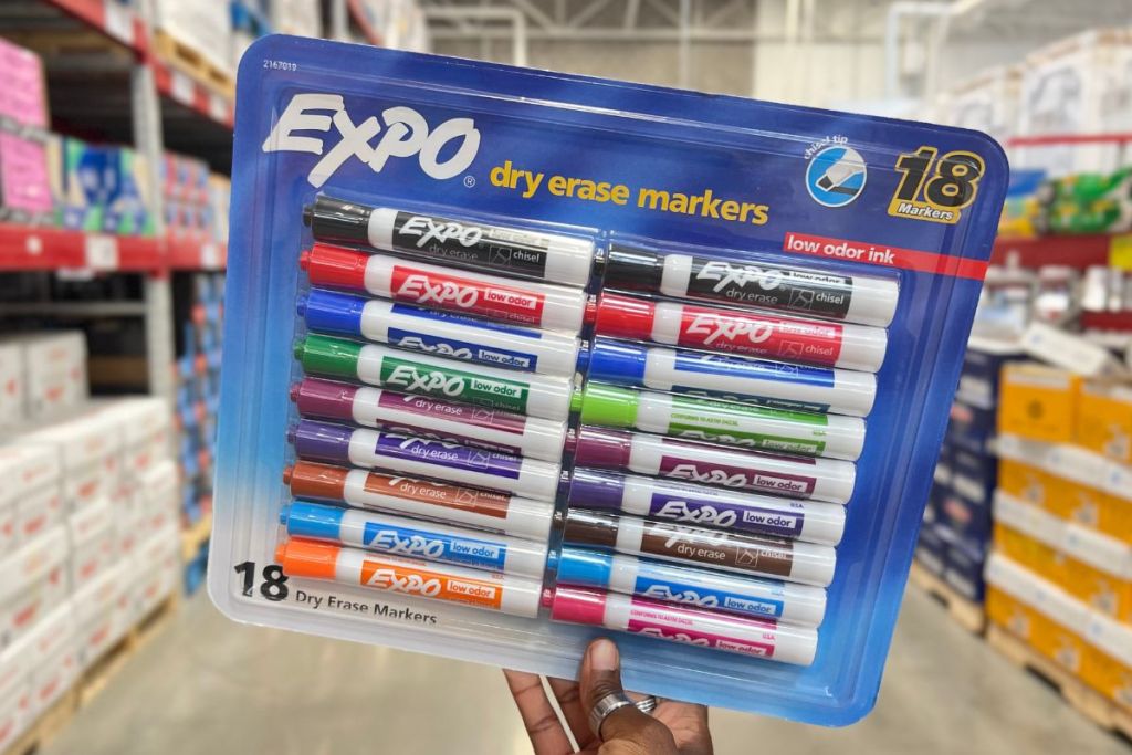 Expo Dry Erase Markers 18-Count in woman's hand at Sam's Club