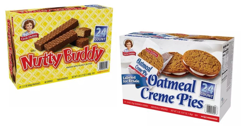 Little Debbie Nutty Buddy Bars 24 pk and Oatmeal Cream Pies 24 pk