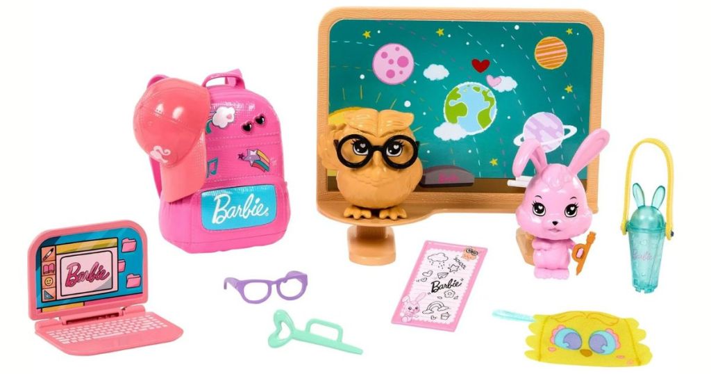 My First Barbie School Accessories - Chalkboard & Classroom Pets 