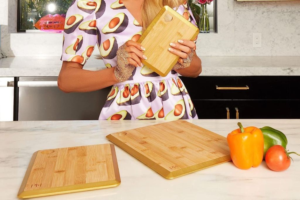 Paris Hilton Reversible Bamboo Cutting Board Set 