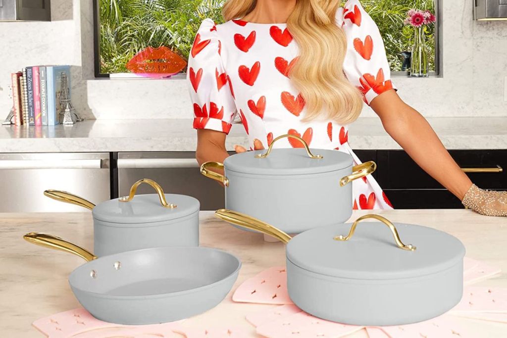 Paris Hilton Epic Nonstick Pots and Pans Set - 12 Pieces 