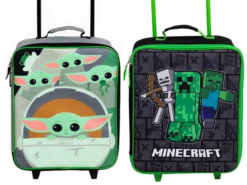 Star Wars Mandalorian Grogu and Minecraft Kids' 14-Inch Carry-On Luggage