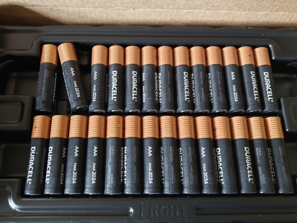 AA batteries displayed in a batch