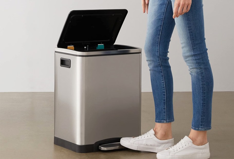 Amazon Basics Dual Bin Trash Can Just $33.99 Shipped for New Customers