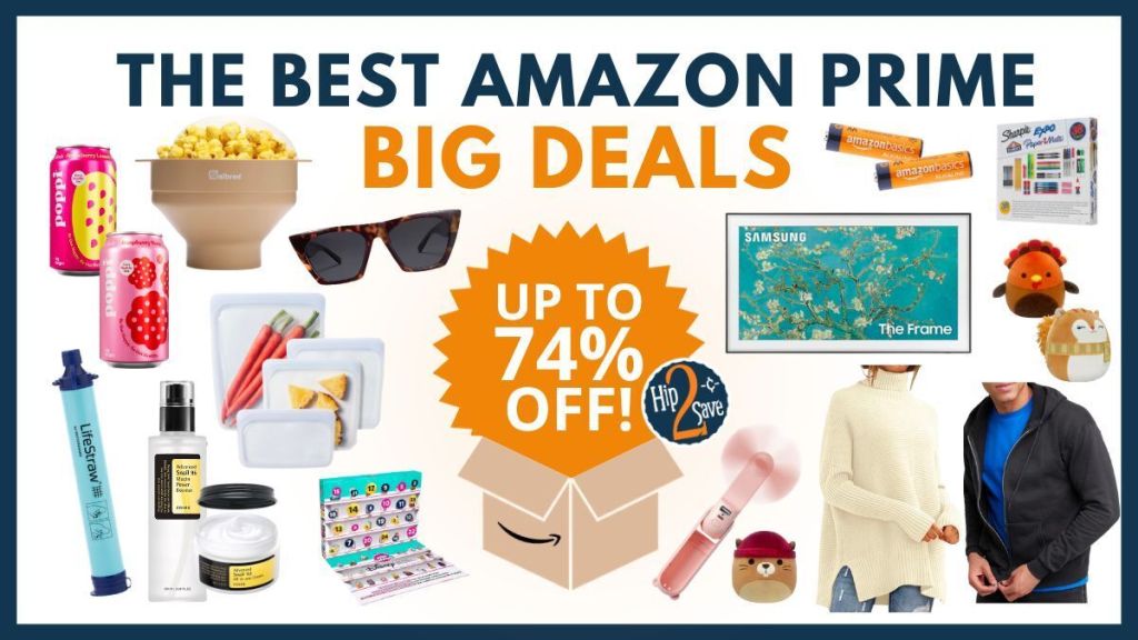 رسم Amazon Prime Day يعرض المنتجات على خلفية بيضاء