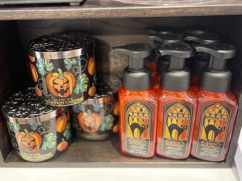 Bath & Body Works Pumpkin candles and hand soaps