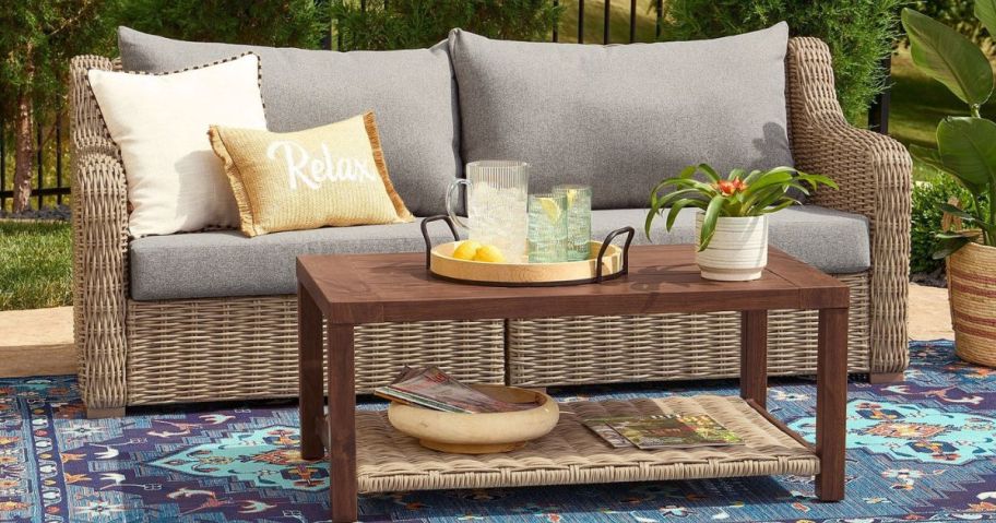 Better Homes & Gardens Bellamy Outdoor 2-Piece Sofa and Coffee Table Set