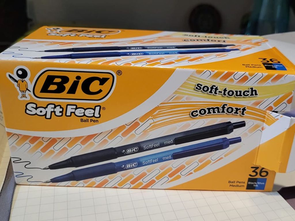 Variety pack of 36 Bic Soft Grip Pens