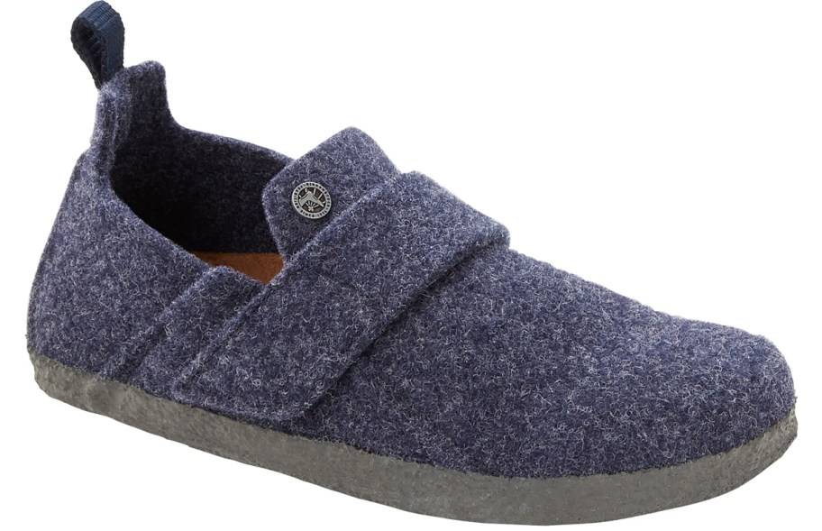 navy felted slip-on kids sneaker