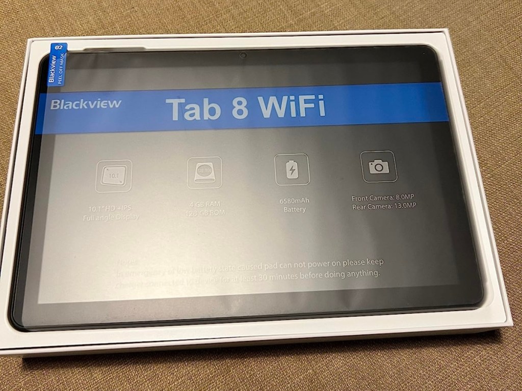Blackview 8 WiFi 10.1" Tablet on couch 