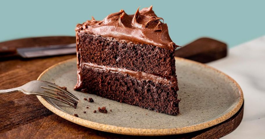 Bob's Red Mill Chocolate Cake on plate with fork