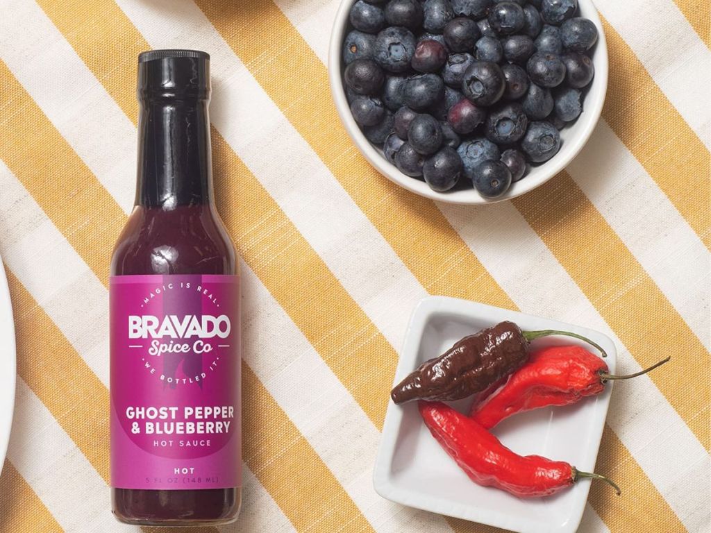 Bravado Ghost Pepper Sauce on a table