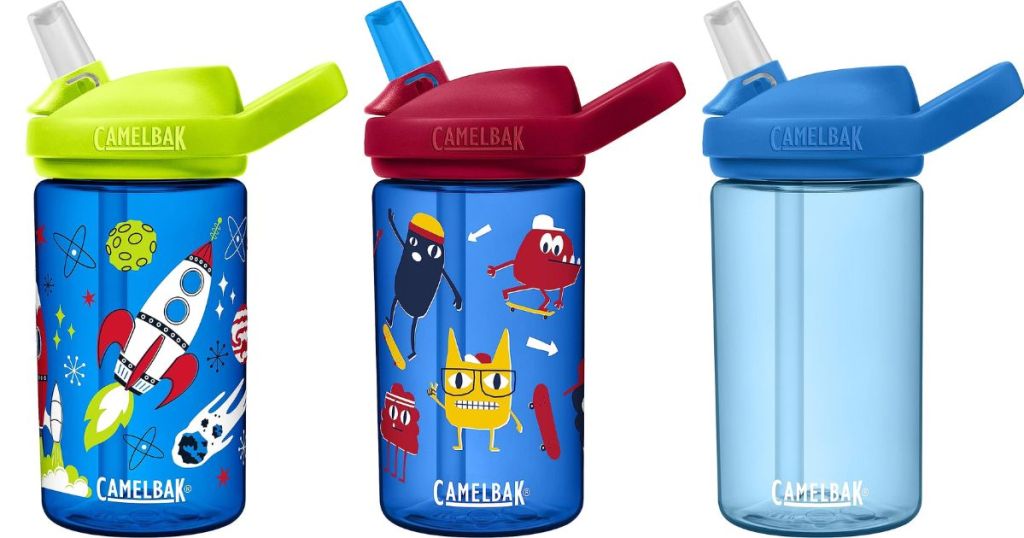 CamelBak Kids Water Bottles Rocket, Skater, True Blue