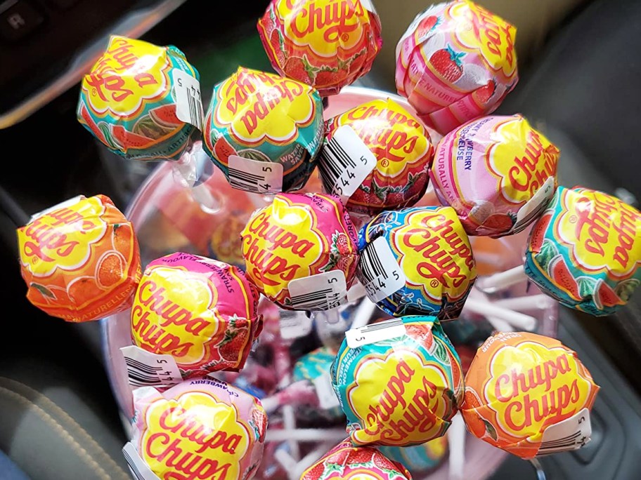 variety of Chupa Chups Lollipops in various flavors