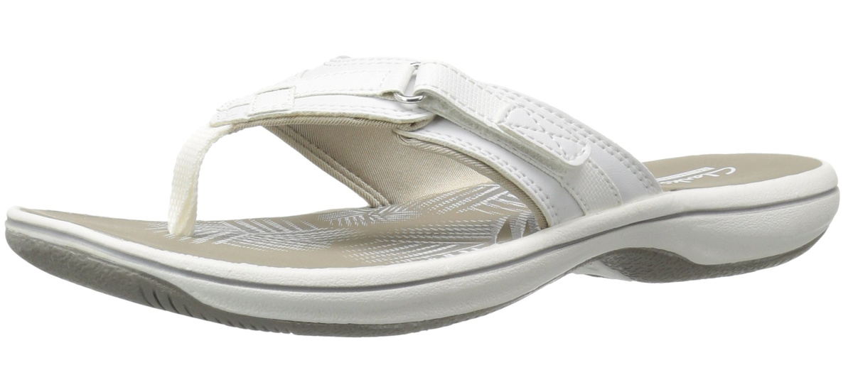 Clarks white sandals outlet amazon