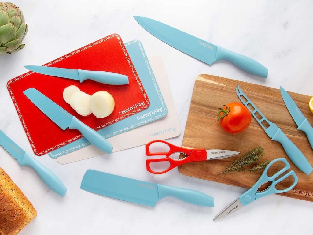 Country Living Knives and Cutting Board Set