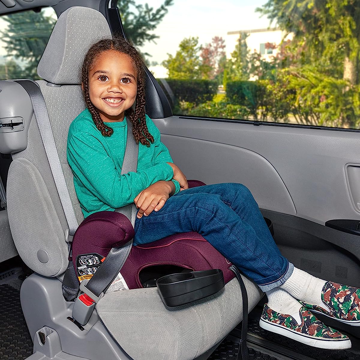 When can a child sit cheap in a high back booster seat