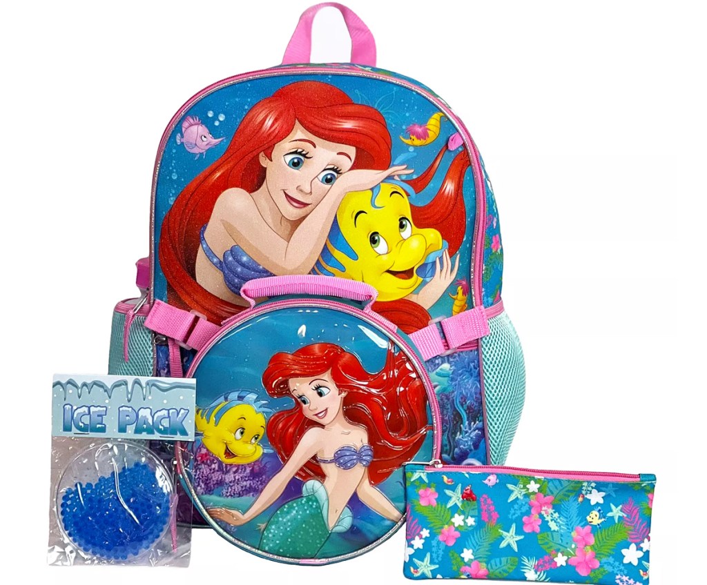 little mermaid backpack and lunchbox set