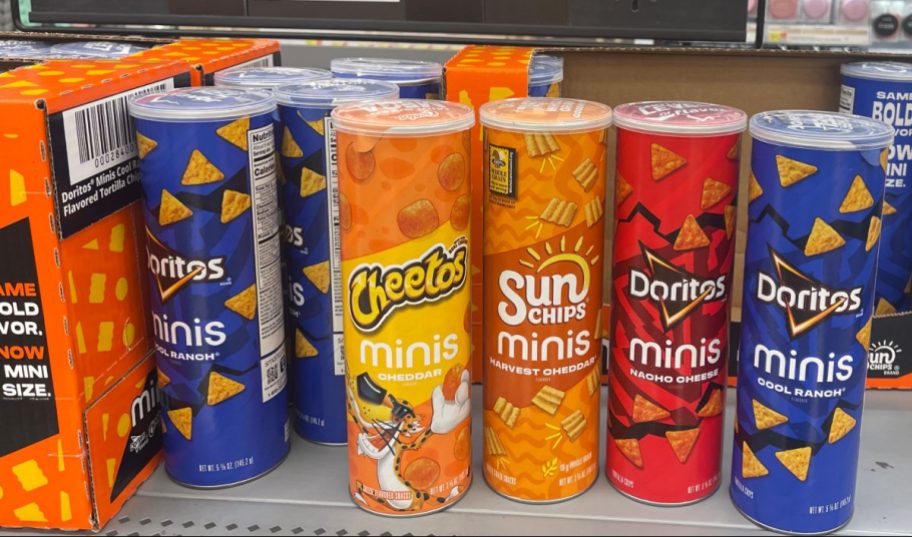 The new food products at Walmart in 2023 include these mini chip sizes of doritos, cheetos, or sunchipes