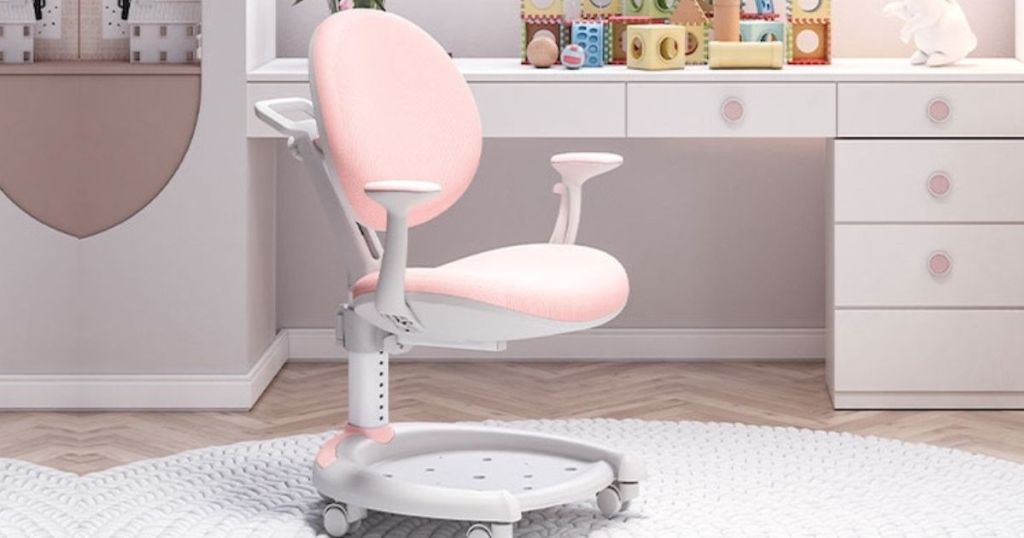 pink kids ergonomic desk chair