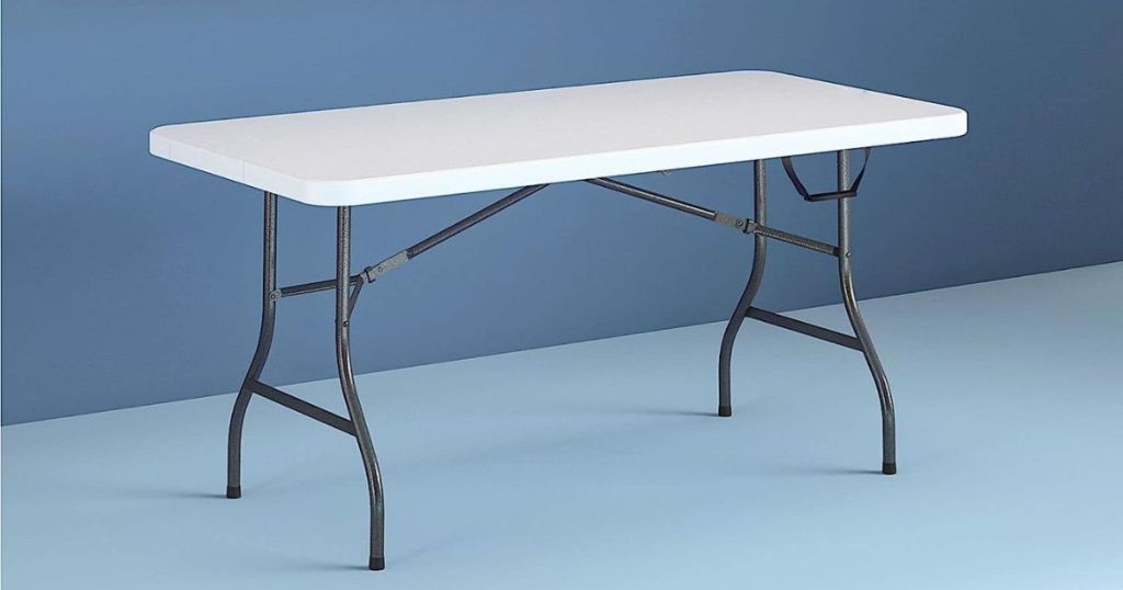 Side View of a Folding Plastic Table