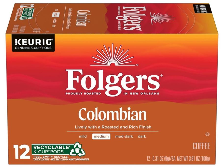 Folgers Columbian Medium Roast Coffee K-Cups 72-Count stock image