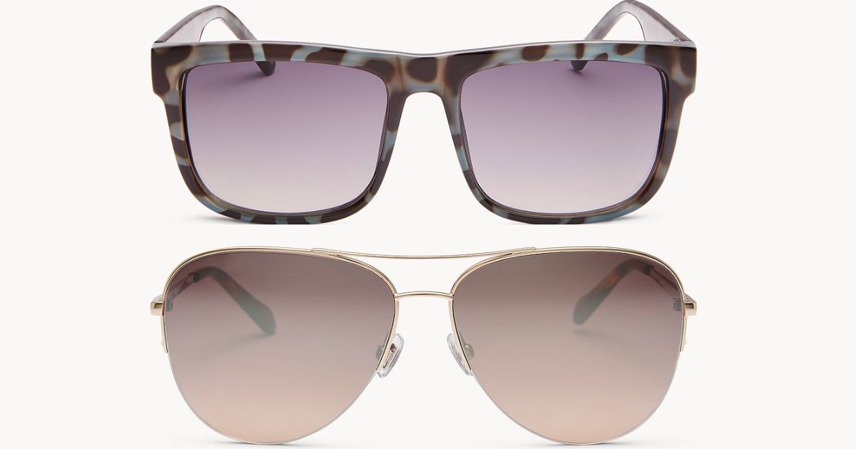 Fossil square sunglasses and aviator sunglasses