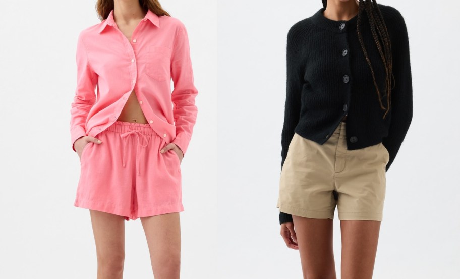 GAP shorts in pink and beige