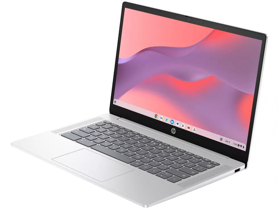 silver hp chromebook stock image