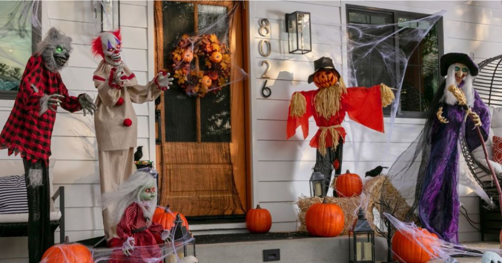 A porch with Halloween Decor