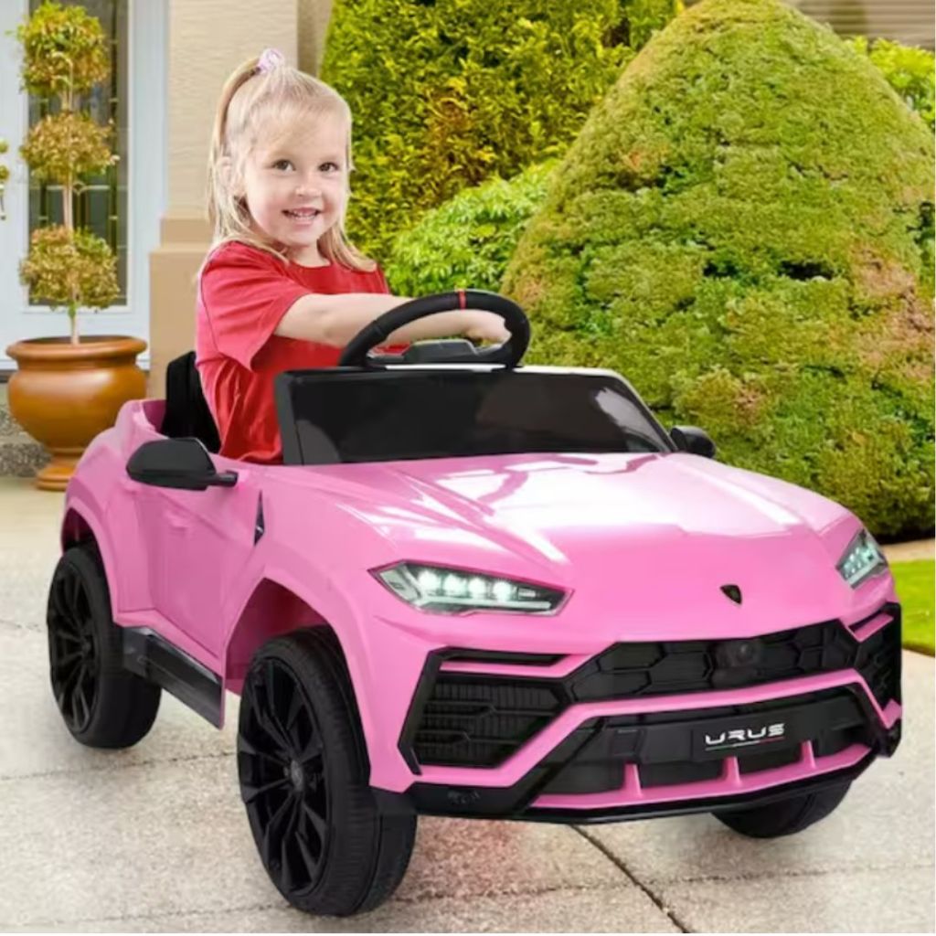 little girl riding in a Kids Lamborghini 12 V Powered Ride on Car