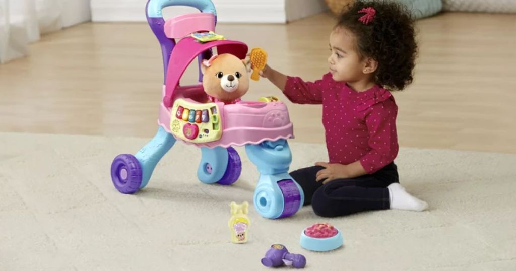 VTech Cutie Paws Puppy Stroller With Plush Puppy and Accessories