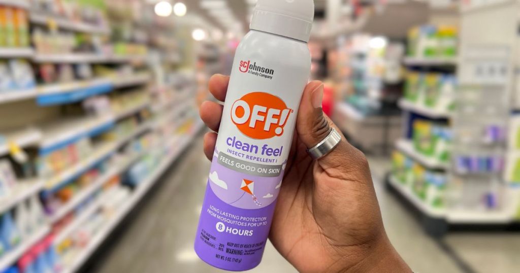 Off! Clean Feel Aerosol Insect Repellent - 5oz in woman's hand at Target