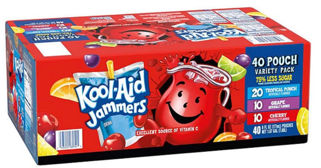 Kool-Aid Jammers Tropical Punch, Grape & Cherry Juice Pouches Variety Pack (6 fl. oz., 40 pk.)