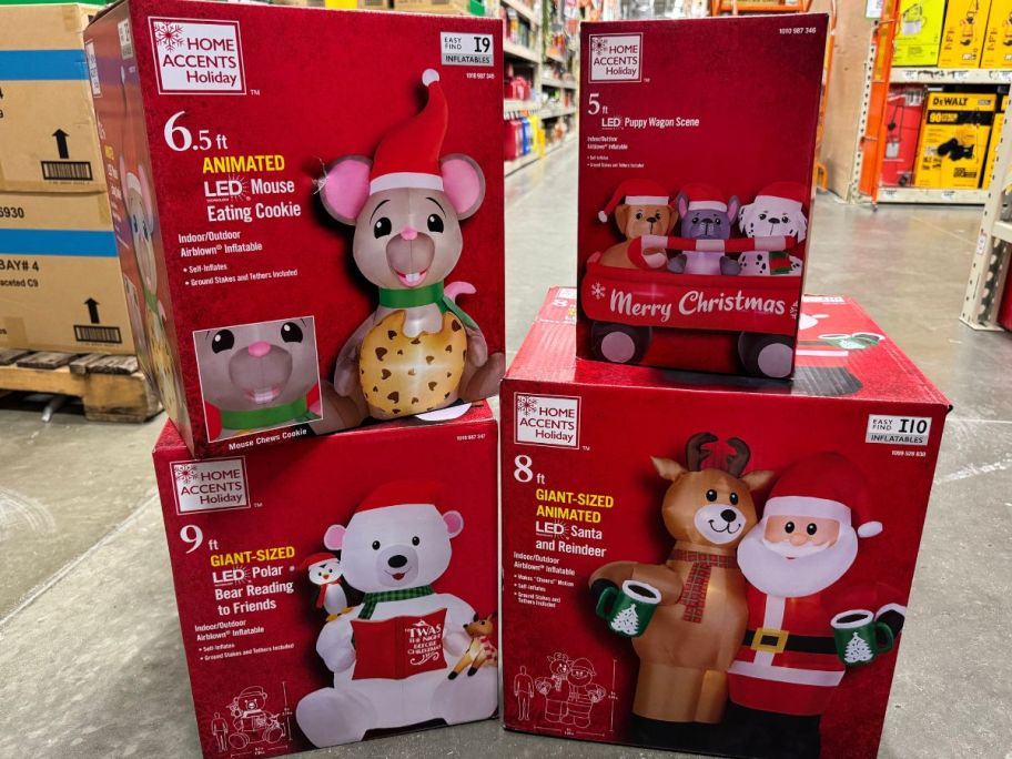 Home Accents Holiday Inflatable boxes in the store