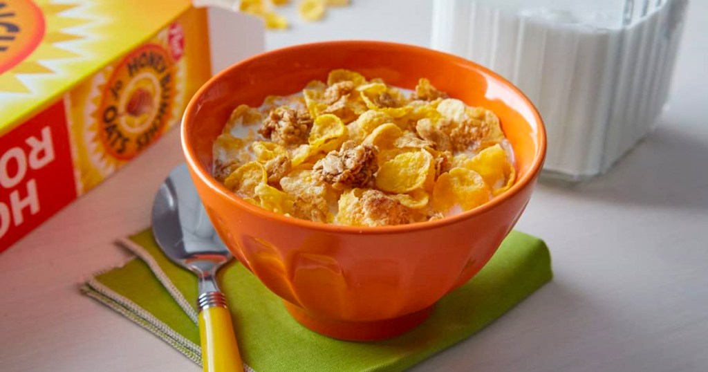 Honey Bunches of Oats Honey Roasted Cereal in a bowl