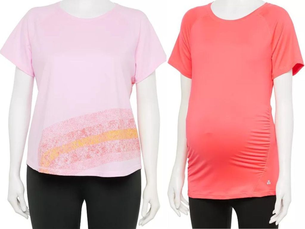Stock images of a plus size and a maternity tek gear women's top