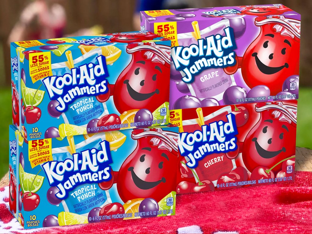 four boxes of Kool-Aid Jammers
