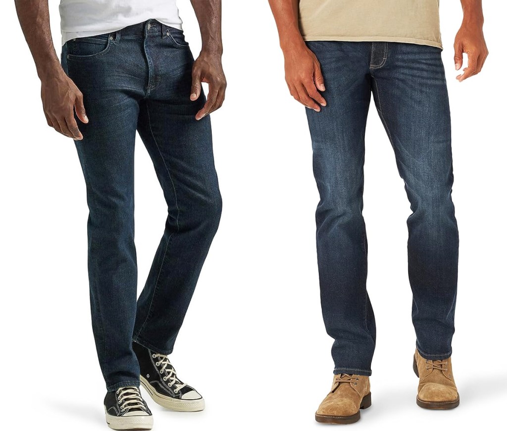 two men in dark wash jeans