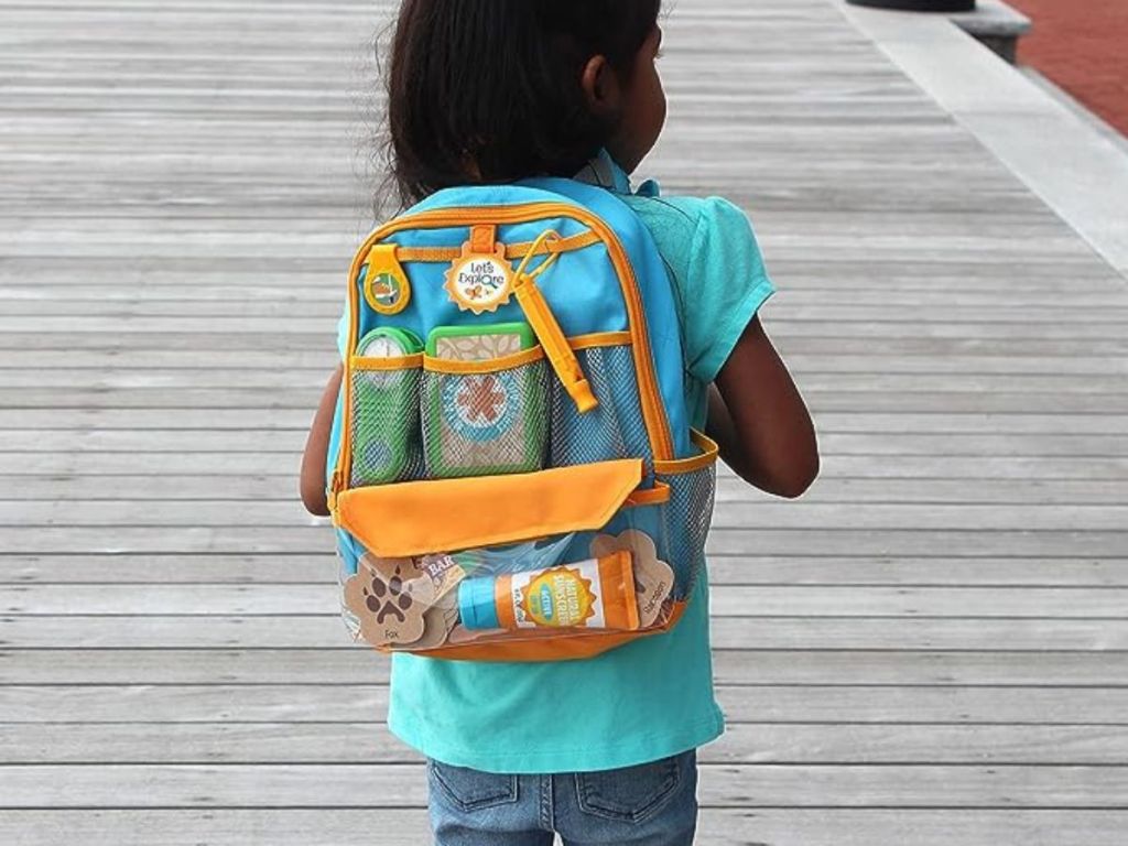 A girl wearing a backpack 