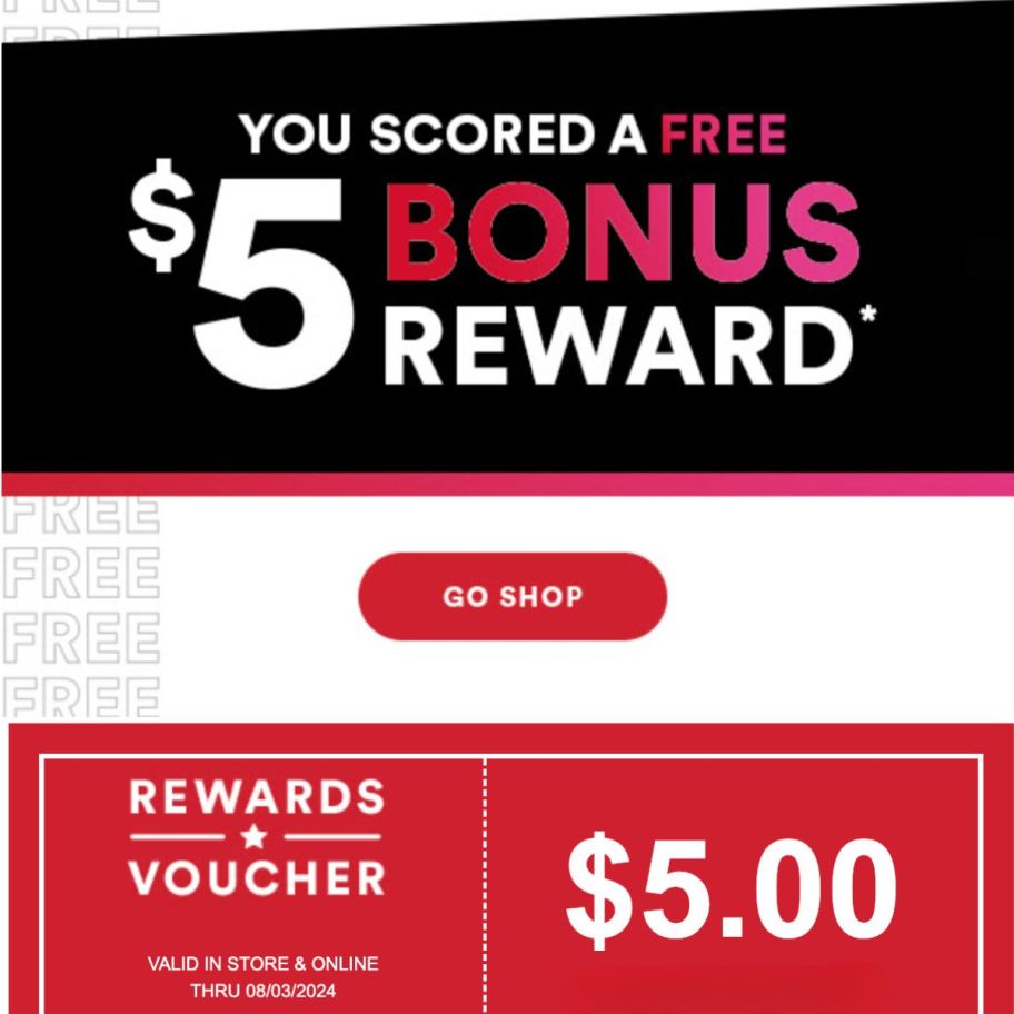 Michael's $5 Bonus Reward