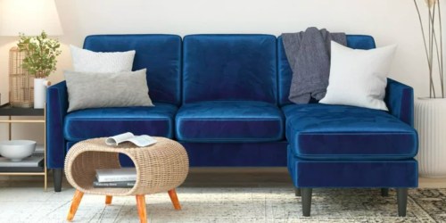 Up to 60% Off Walmart Sofas | Reversible Velvet Sectional Only $356 Shipped