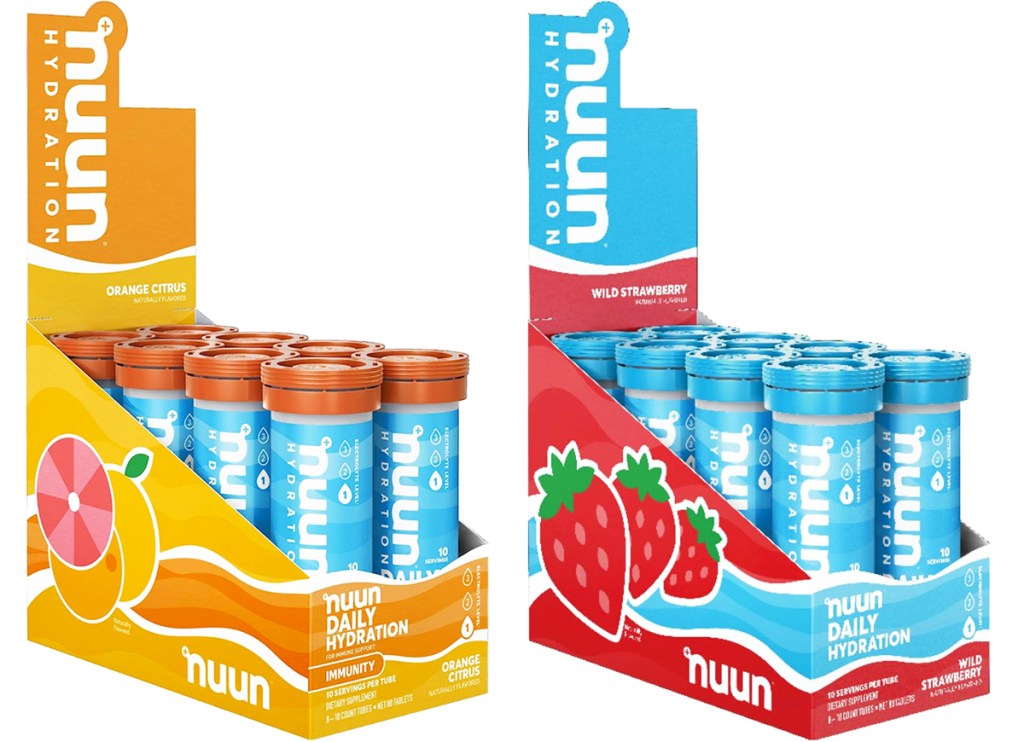 two boxes of nuun hydration tablets