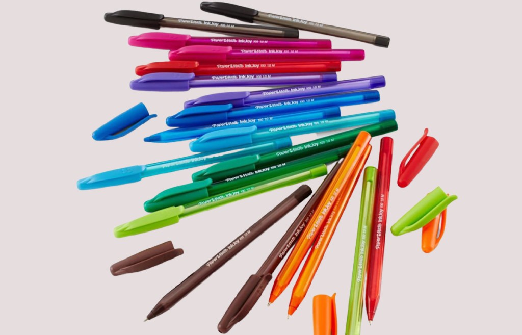 Paper Mate InkJoy Ballpoint Pens 8 Count in Assorted opened and displayed