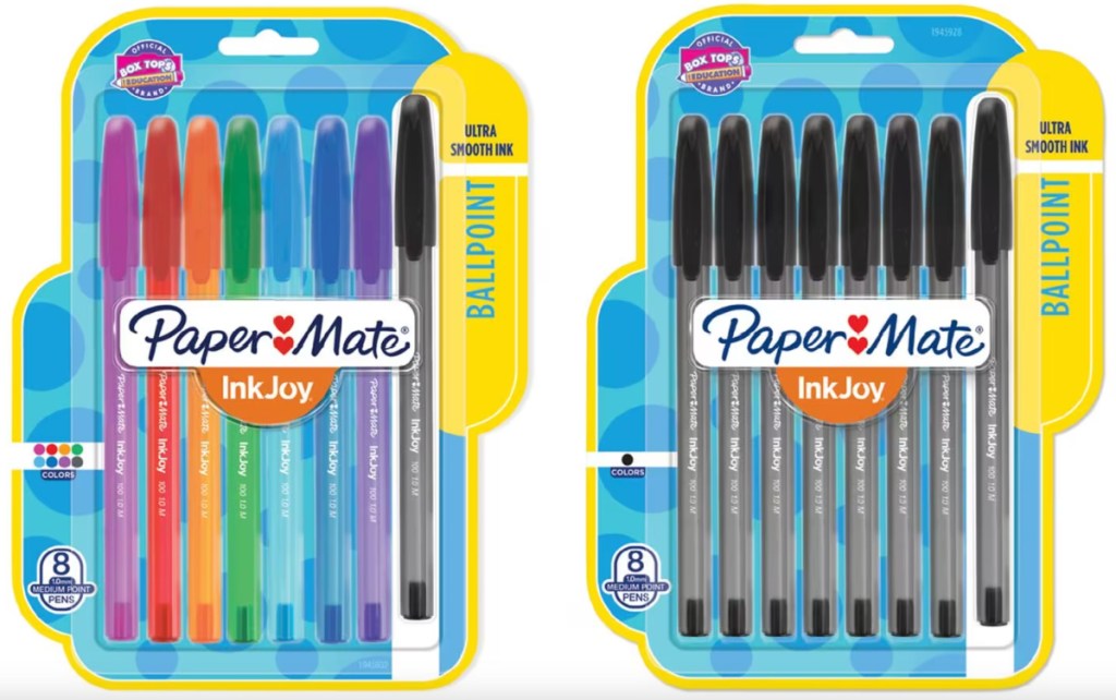 Paper Mate InkJoy Ballpoint Pens 8 Count in Assorted or Black 