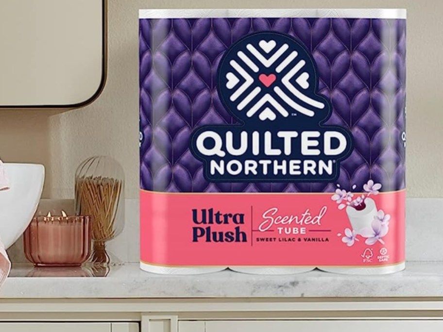 Quilted Northern Scented Tube on bathroom counter