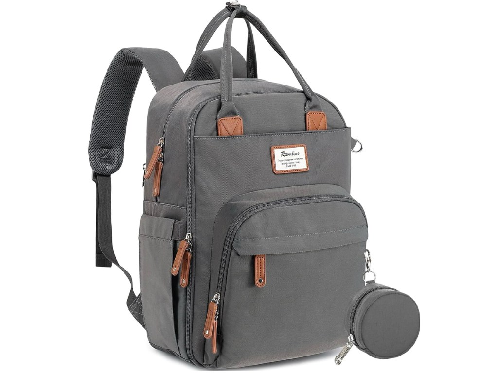 Ruvalino Diaper Bag Backpack in Iron Gray