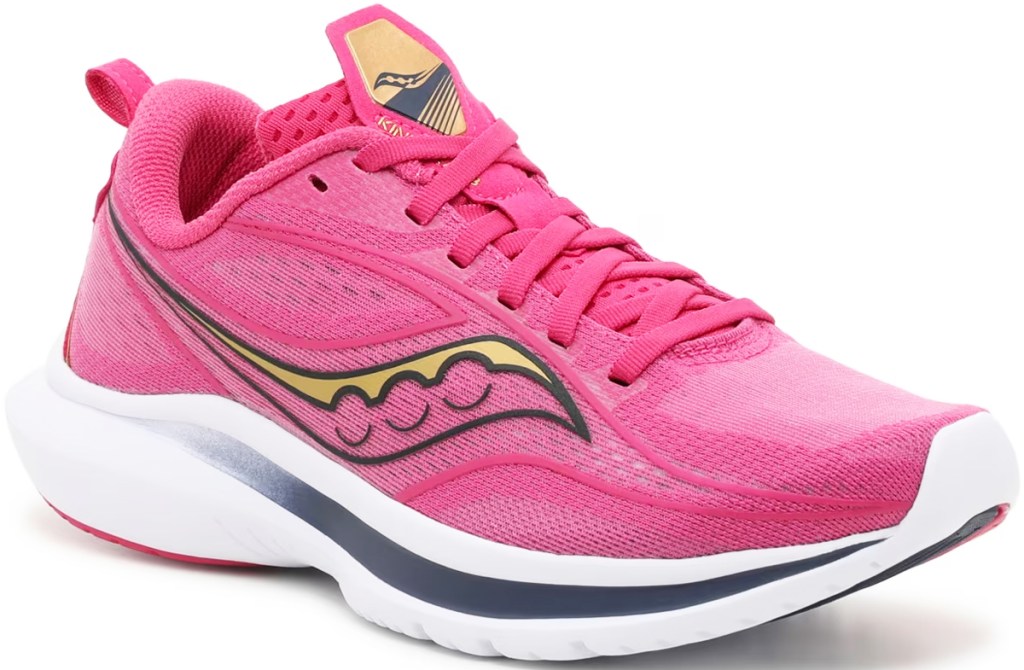 pink saucony running shoe