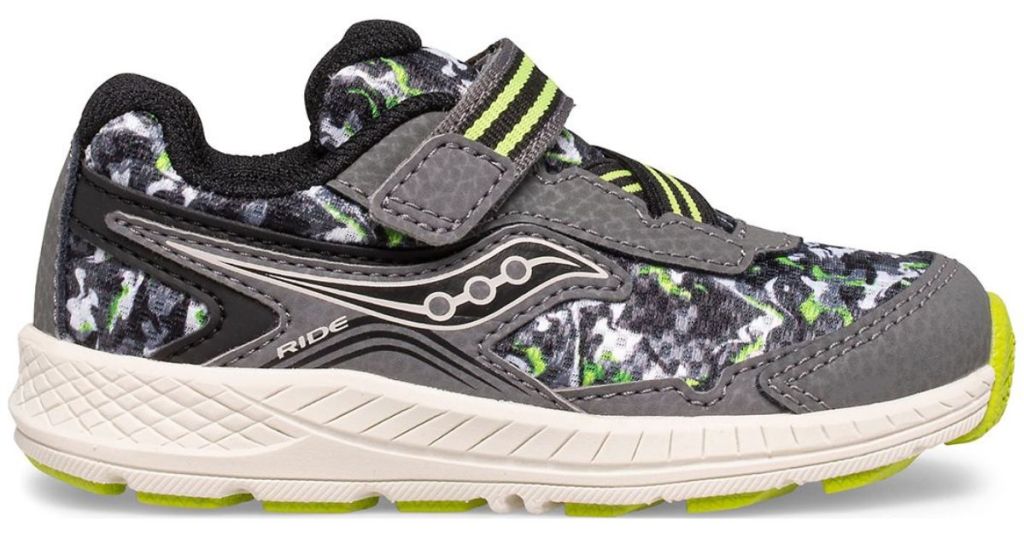 saucony gray and green shoe