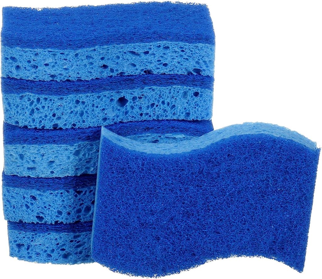 6 blue sponges